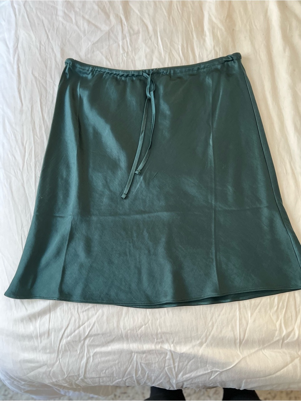 Madewell Teal Green A-Line Drawstring Skirt